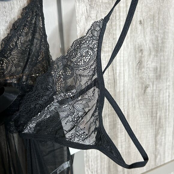 Oh La La Cheri Lingerie with Thong Black Lace size S/M NEW - Picture 4 of 8